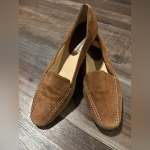 Amalfi Brown suede Leather slip on Dress Shoe Made in Italy size9